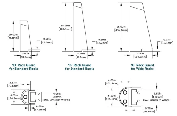 rack guards dims