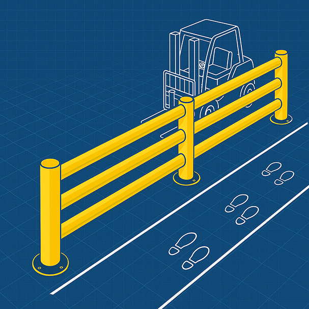 guard-rail-barrier-with-forklift-and-walking-path