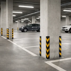 rubber corner guards on the car parking
