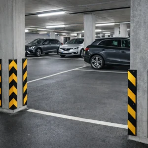 rubber corner guards on the car parking