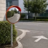 300mm outdoor convex traffic mirror installed at a blind corner to improve driveway and road visibility in Ireland